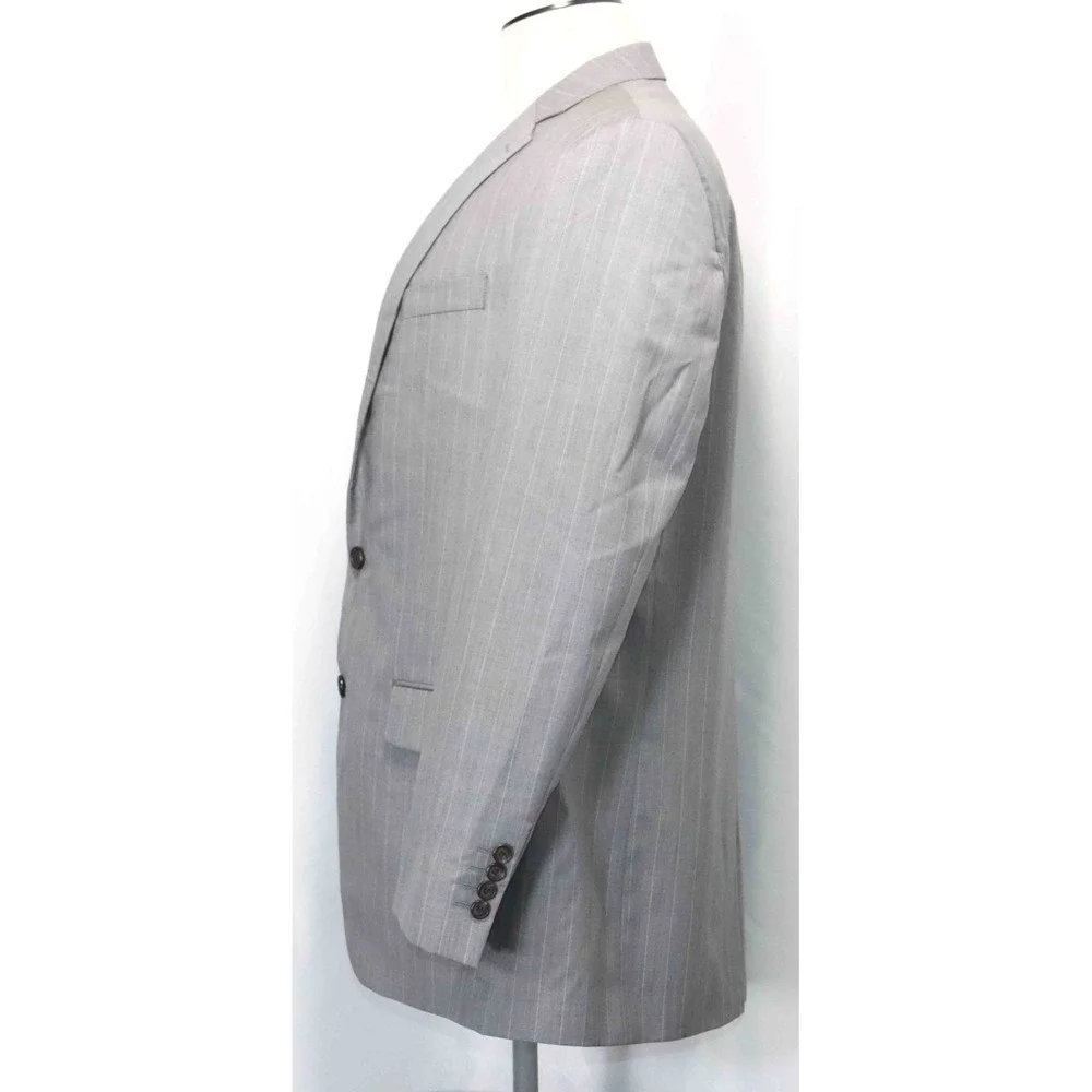 Polo Ralph Lauren Blue Label Gray Pinstripe Blazer Jacket Mens Size 42L